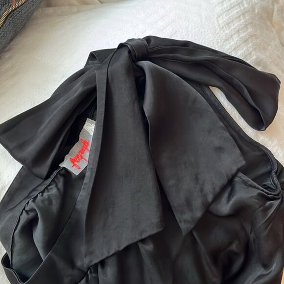 FREE PEOPLE SOA ASYMMETRIC LONG OCCASION DRESS WITH A BOW AND POCKETS - Picture 7 of 8